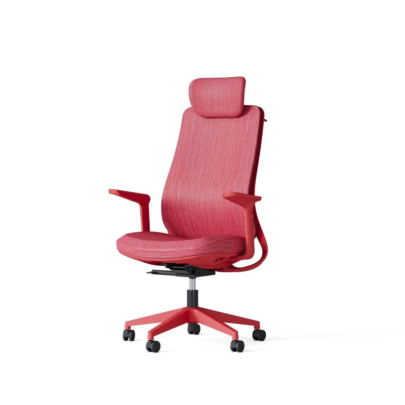 Améliorez votre espace de travail à dos élevé Chaise de bureau en maille rouge exécutive avec support lombaire
