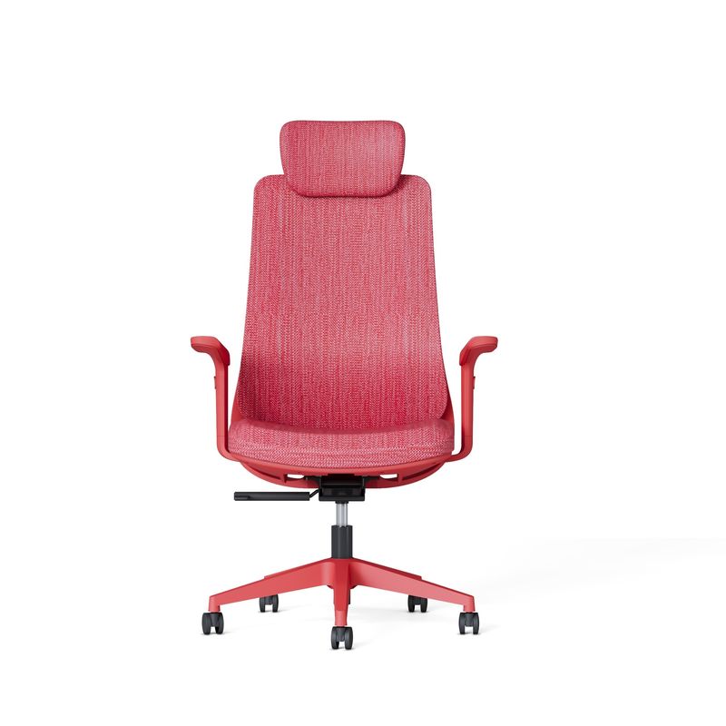 Améliorez votre espace de travail à dos élevé Chaise de bureau en maille rouge exécutive avec support lombaire