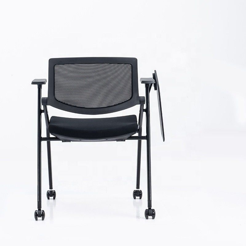 Chaise d'entraînement en maille pliable à fonction complète pour bureau avec roulettes pour élèves