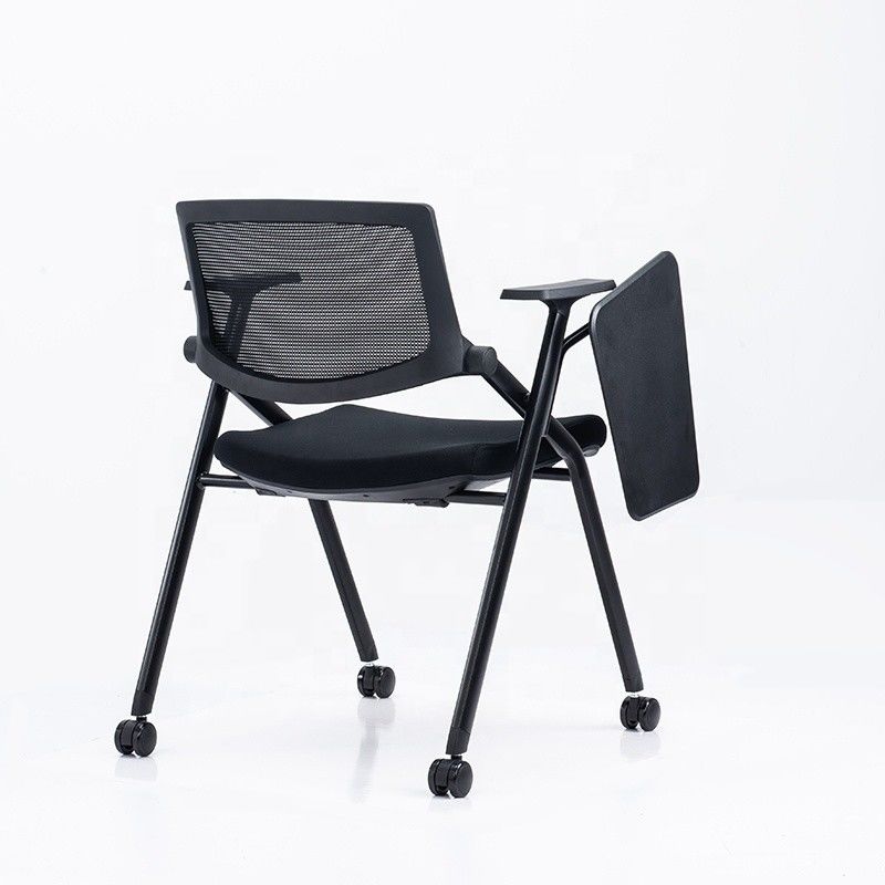 Chaise d'entraînement en maille pliable à fonction complète pour bureau avec roulettes pour élèves