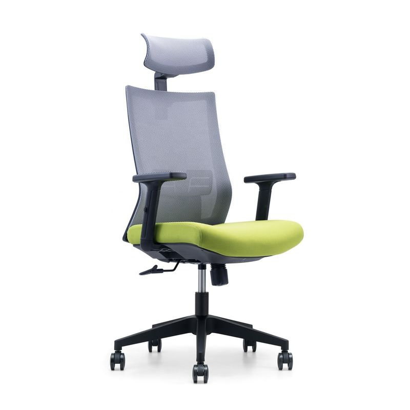 Chaise en maille de bureau réglable avec accoudoir et appuie-tête pour un design ergonomique moderne à dos haut