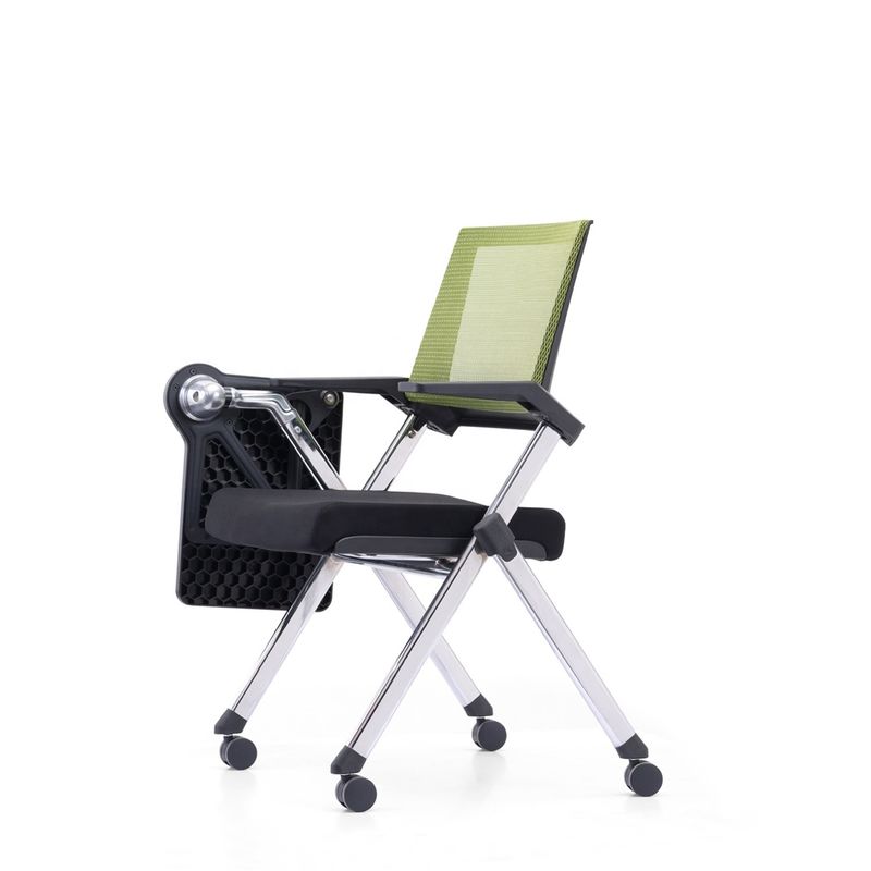 Chaise d'entraînement pliable en maille de bureau avec bloc-notes et tablette pour une fonction complète