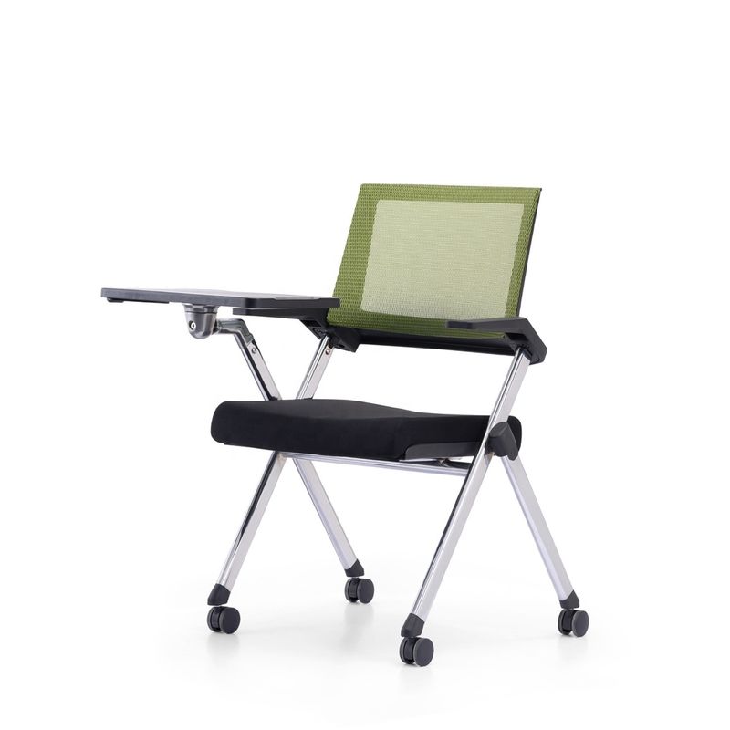 Chaise d'entraînement pliable en maille de bureau avec bloc-notes et tablette pour une fonction complète