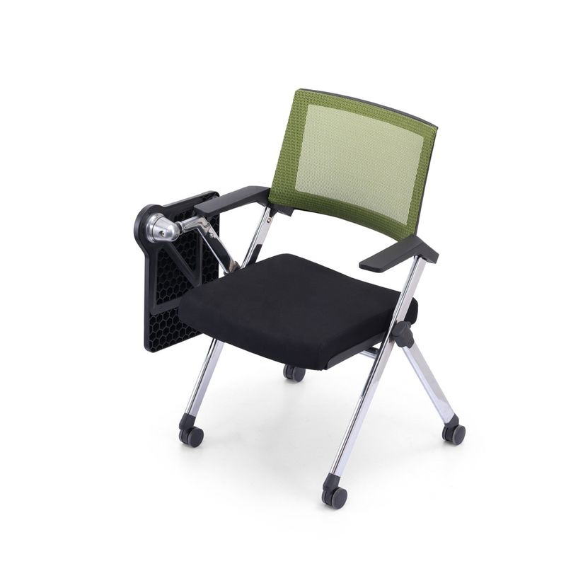 Chaise d'entraînement pliable en maille de bureau avec bloc-notes et tablette pour une fonction complète
