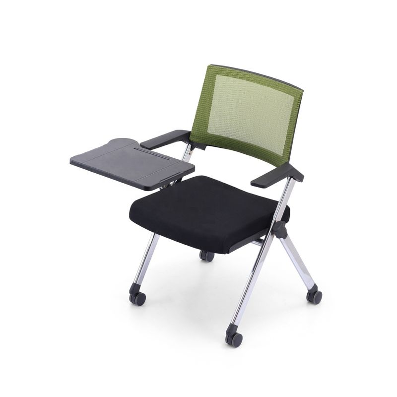 Chaise d'entraînement pliable en maille de bureau avec bloc-notes et tablette pour une fonction complète