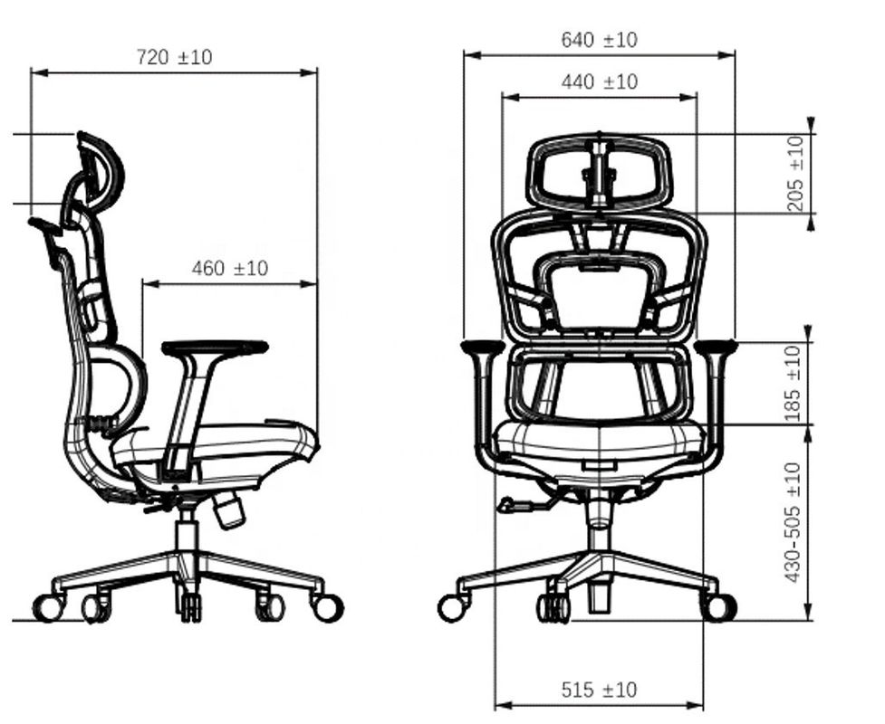 Chaise de bureau ergonomie réglable à double dos à dos médian en maille pour meubles de bureau modernes