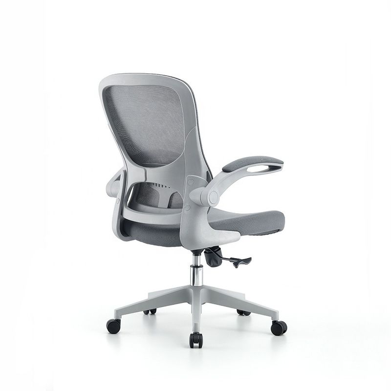 Chaise de bureau ergonomie en mousse exécutive pivotante réglable à grille grise pour la maison/hôtel/école