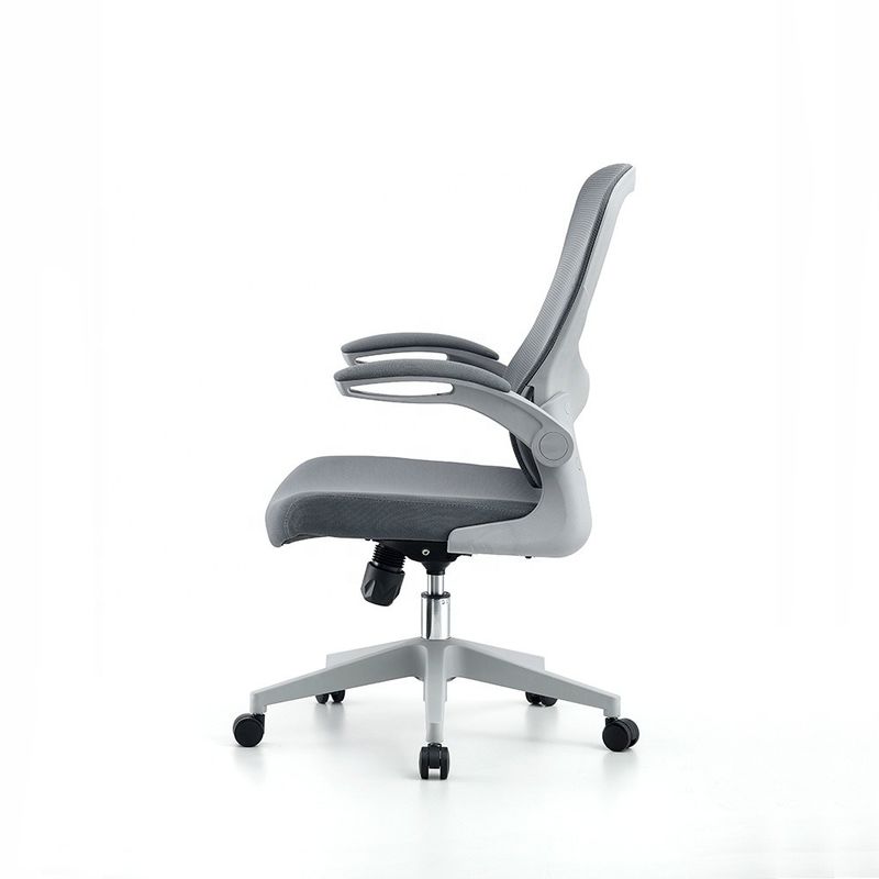 Chaise de bureau ergonomie en mousse exécutive pivotante réglable à grille grise pour la maison/hôtel/école