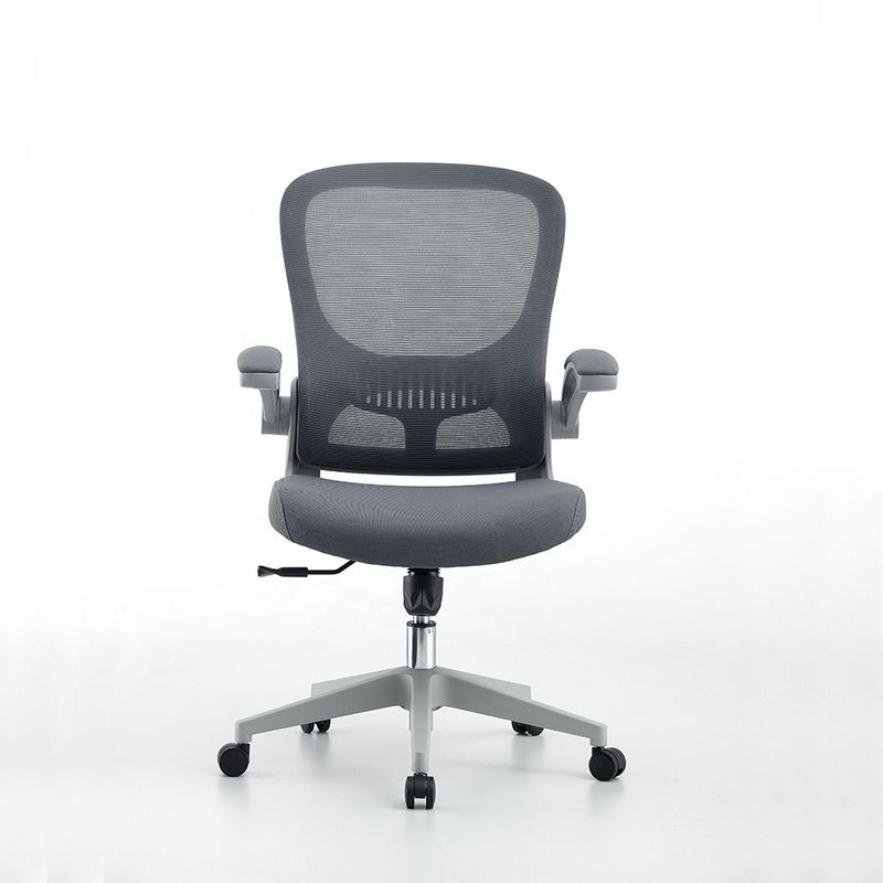 Chaise de bureau ergonomie en mousse exécutive pivotante réglable à grille grise pour la maison/hôtel/école