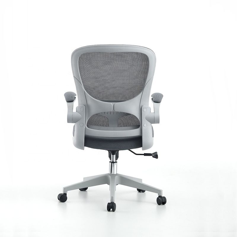 Chaise de bureau ergonomie en mousse exécutive pivotante réglable à grille grise pour la maison/hôtel/école