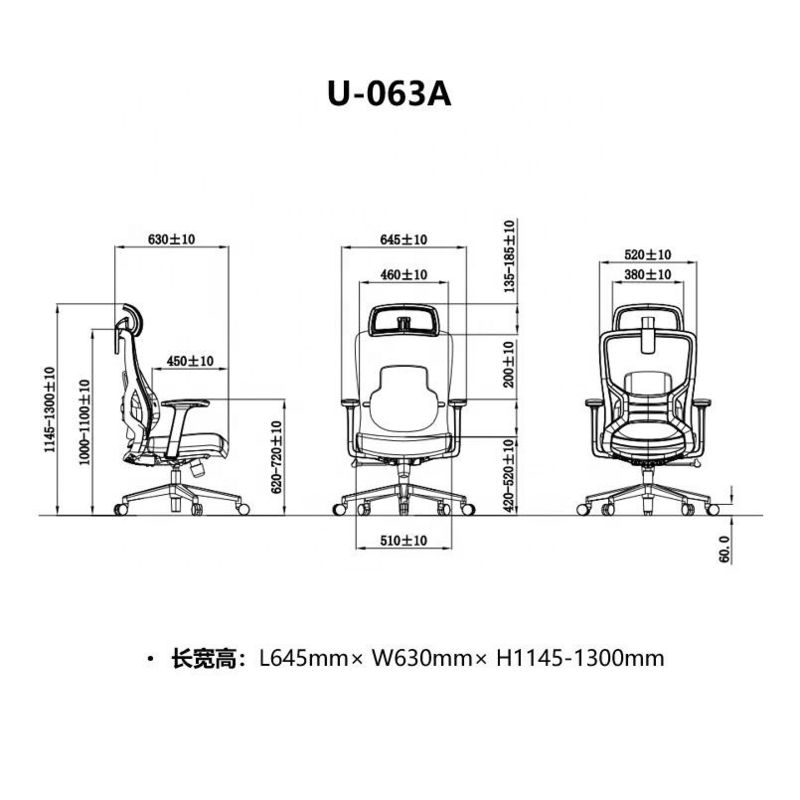 Mécanisme d'auto-chargement Chaise ergonomique à dos en maille haute pour un travail de bureau confortable