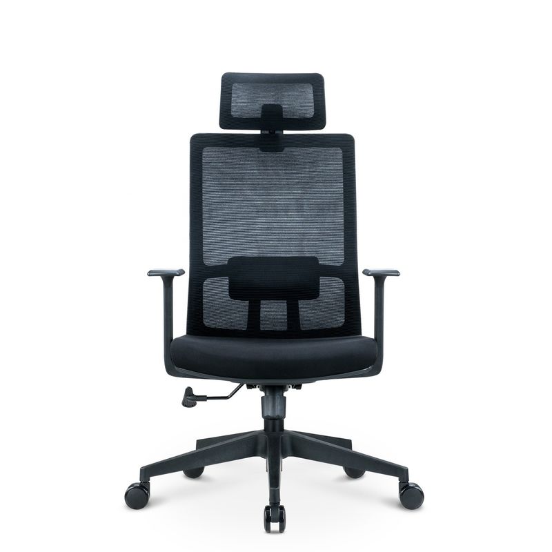 Chaise en maille pivotante noire ergonomie réglable en hauteur avec soutien du dos et de la tête OEM ODM