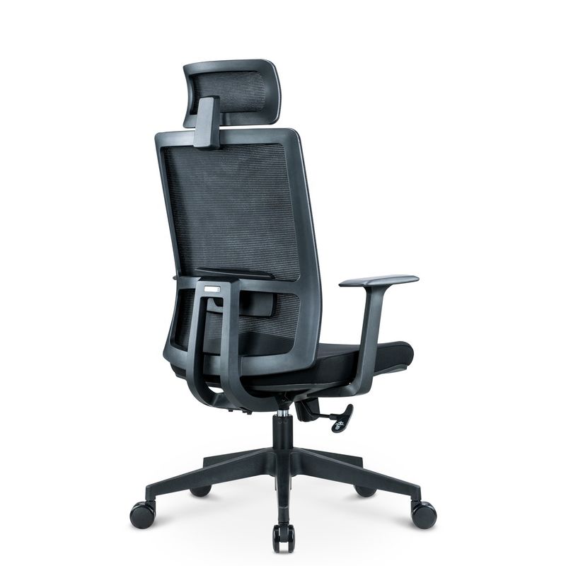 Chaise en maille pivotante noire ergonomie réglable en hauteur avec soutien du dos et de la tête OEM ODM