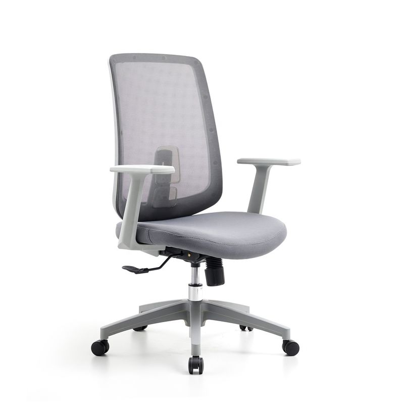 M-062B Chaise de bureau à mesure en treillis gris à dos moyen ergonomie haute chaise de bureau à dos exécutif