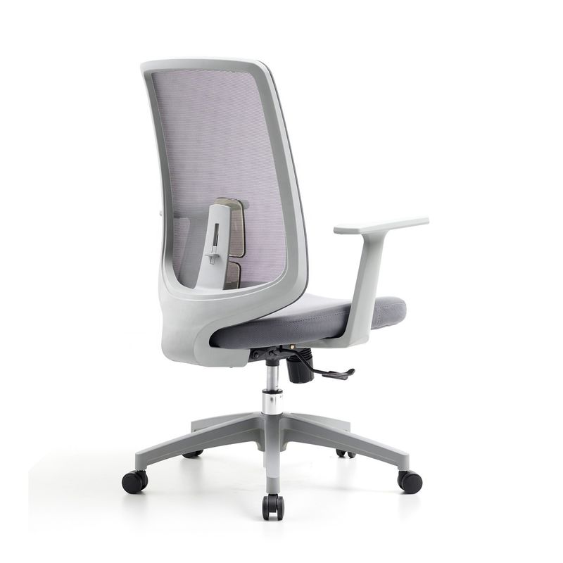 M-062B Chaise de bureau à mesure en treillis gris à dos moyen ergonomie haute chaise de bureau à dos exécutif