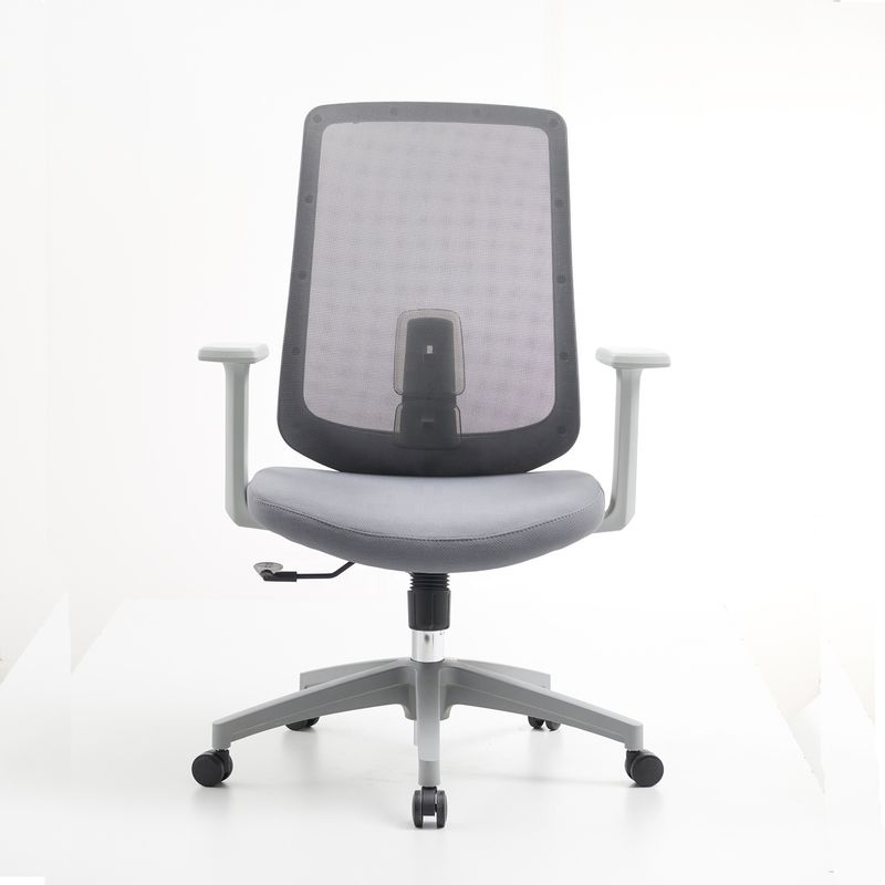 M-062B Chaise de bureau à mesure en treillis gris à dos moyen ergonomie haute chaise de bureau à dos exécutif