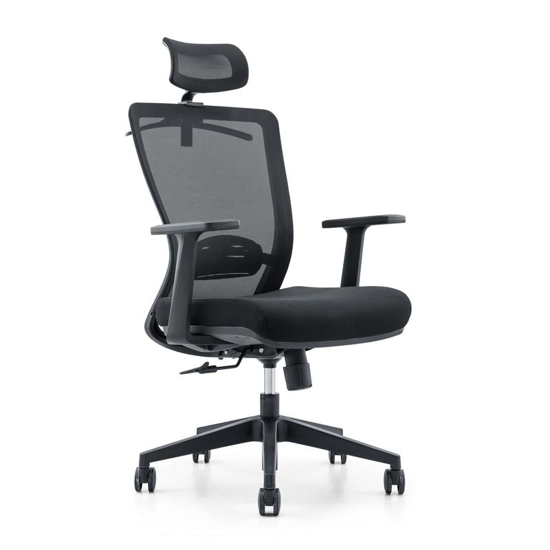 650*690*1150-1250mm Chaise de bureau de luxe réglable avec tissu en maille et accoudoir fixe