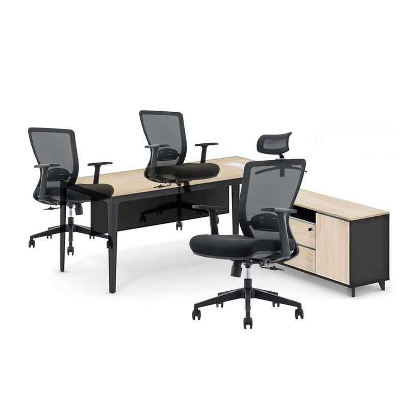 650*690*1150-1250mm Chaise de bureau de luxe réglable avec tissu en maille et accoudoir fixe