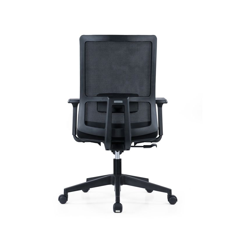 Chaise d'ordinateur de bureau tournante ergonomique à bras 2D avec support lombaire et tissu en maille