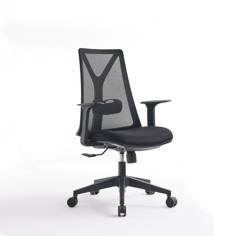 Chaise d'ordinateur de bureau en acier inoxydable de type métallique avec support lombaire et conception tournante