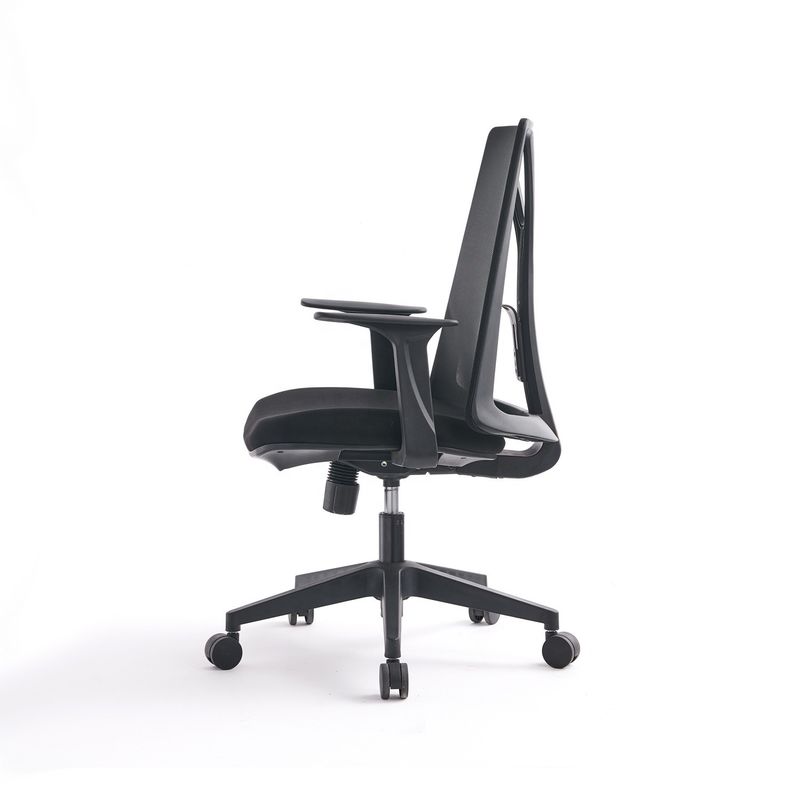Chaise d'ordinateur de bureau en acier inoxydable de type métallique avec support lombaire et conception tournante