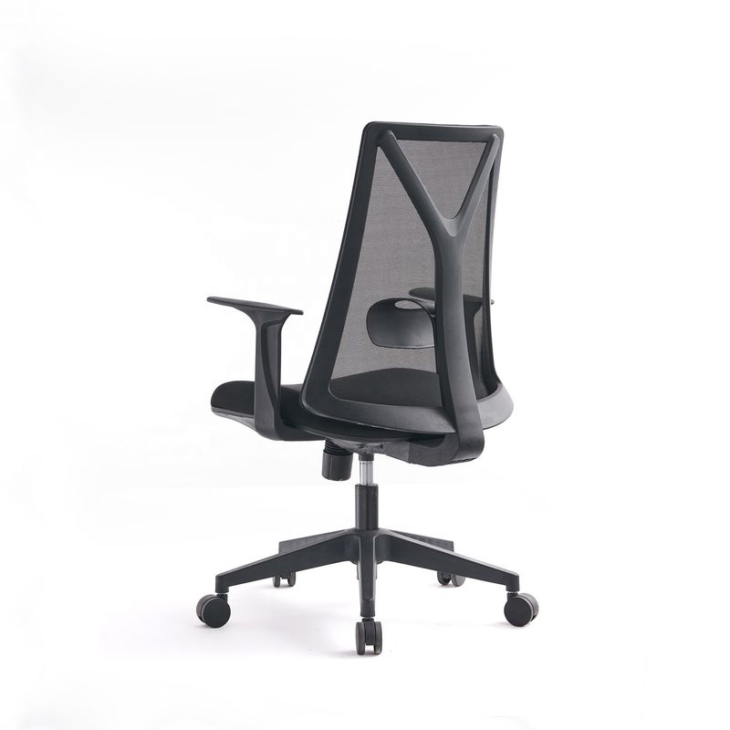 Chaise d'ordinateur de bureau en acier inoxydable de type métallique avec support lombaire et conception tournante