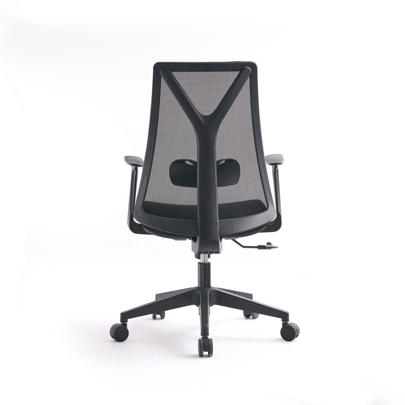 Chaise d'ordinateur de bureau en acier inoxydable de type métallique avec support lombaire et conception tournante