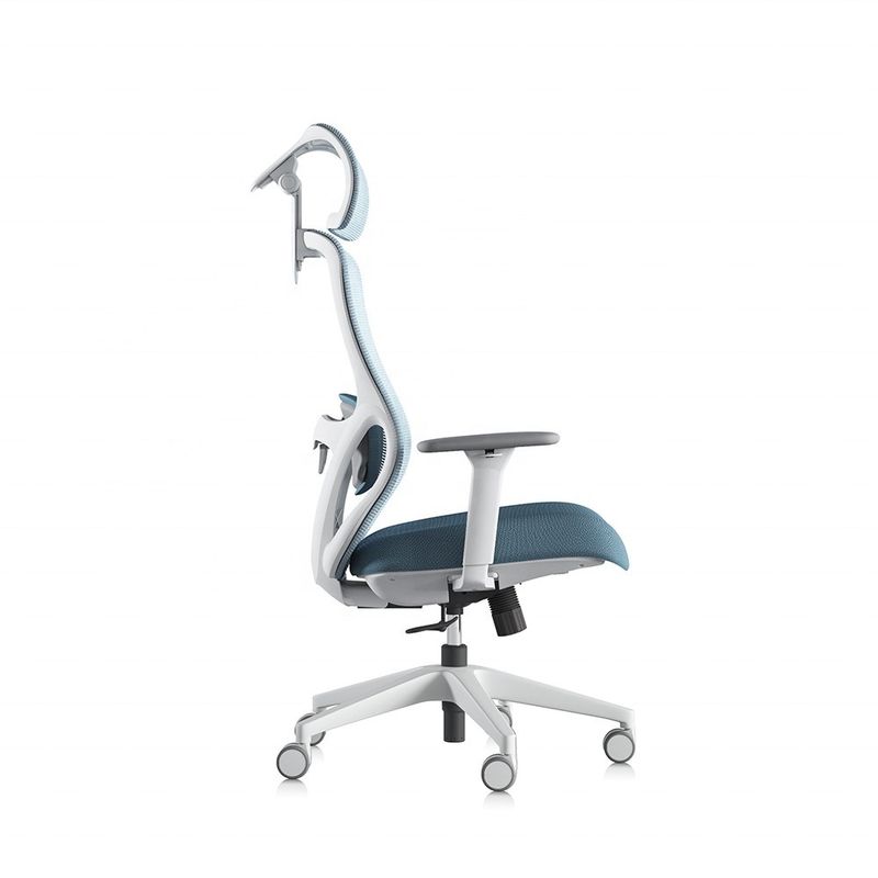 Chaise pivotante réglable haute arrière avec accoudoir 3D et coussin confortable