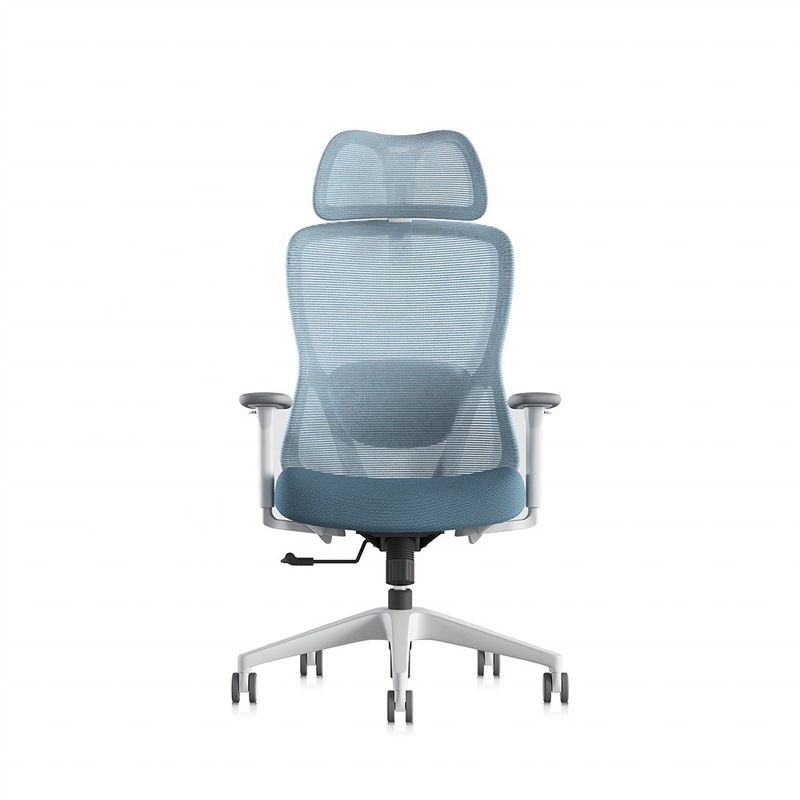 Chaise pivotante réglable haute arrière avec accoudoir 3D et coussin confortable