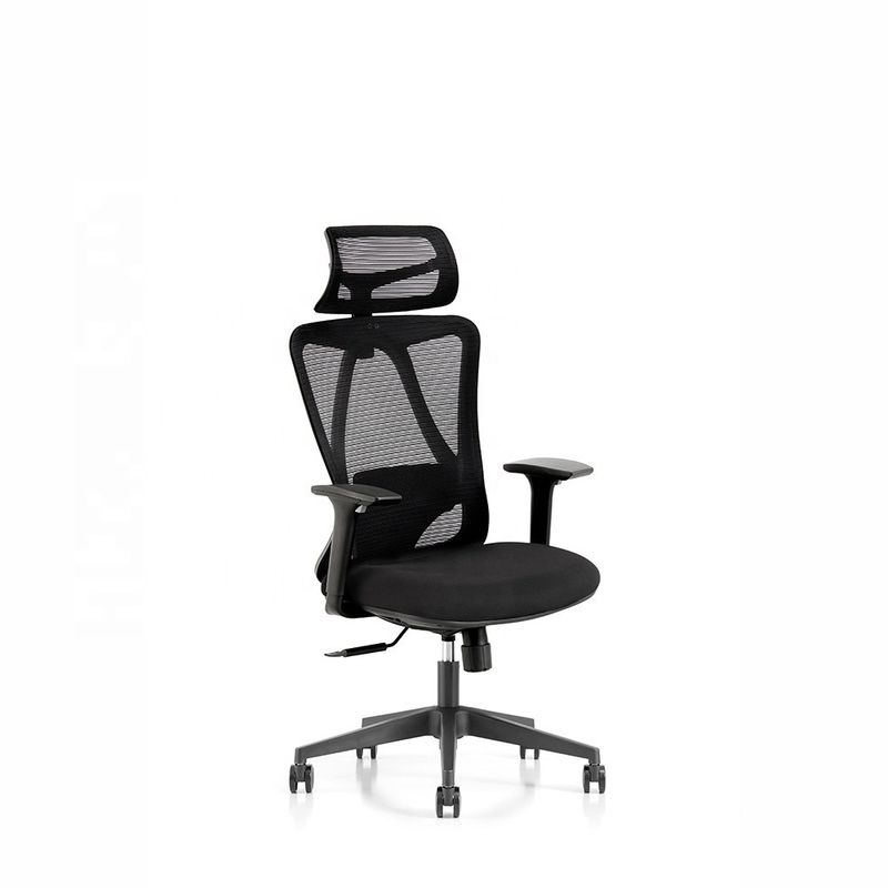 Chaise pivotante réglable haute arrière avec coussin de siège confortable et accoudoir 3D