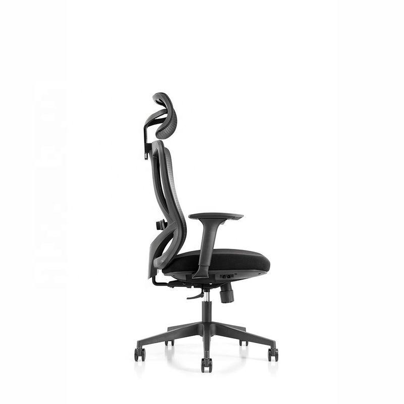 Chaise pivotante réglable haute arrière avec coussin de siège confortable et accoudoir 3D