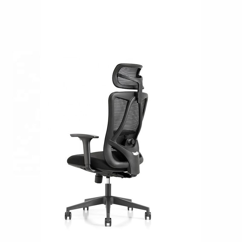 Chaise pivotante réglable haute arrière avec coussin de siège confortable et accoudoir 3D
