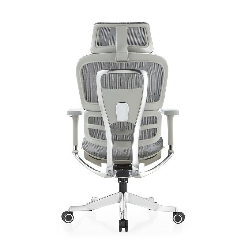 Chaise de bureau grise réglable en hauteur pleine maille pour un mouvement facile et un travail confortable
