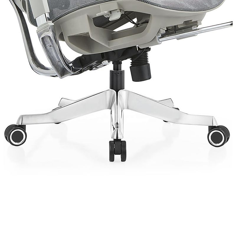 Chaise de bureau grise réglable en hauteur pleine maille pour un mouvement facile et un travail confortable