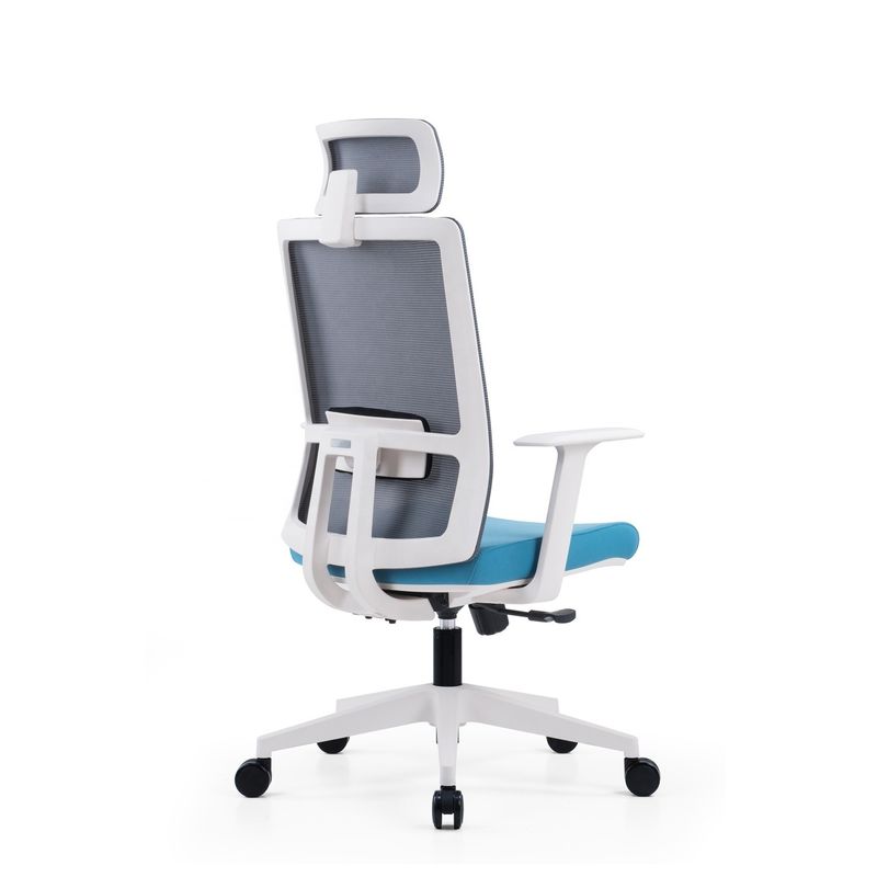 Bureau de bureau en tissu pivotant Chaise de gestionnaire blanche avec dossier en maille 580*640*1150-1250mm