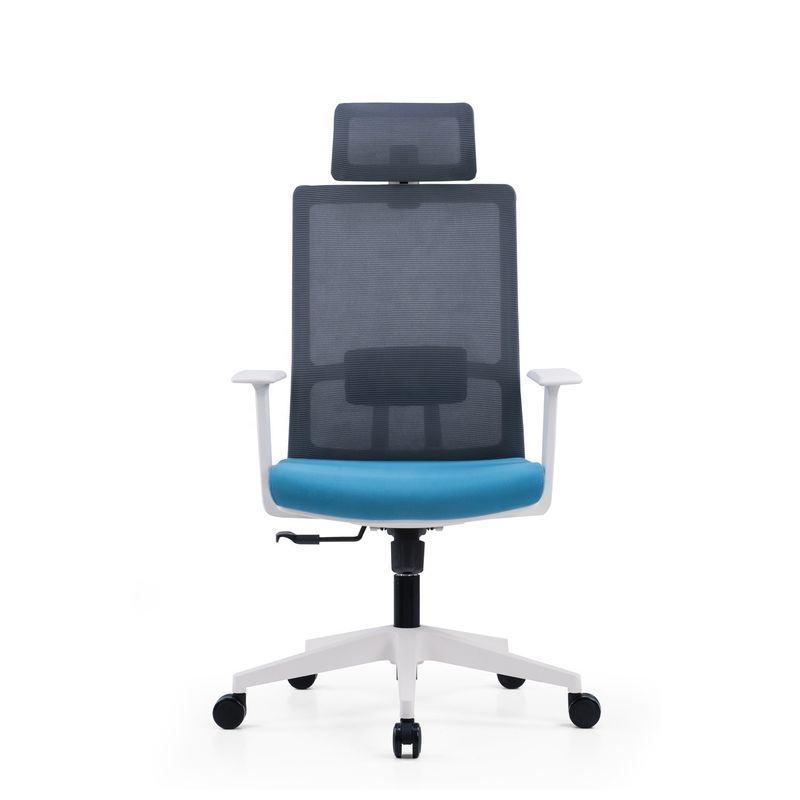 Bureau de bureau en tissu pivotant Chaise de gestionnaire blanche avec dossier en maille 580*640*1150-1250mm