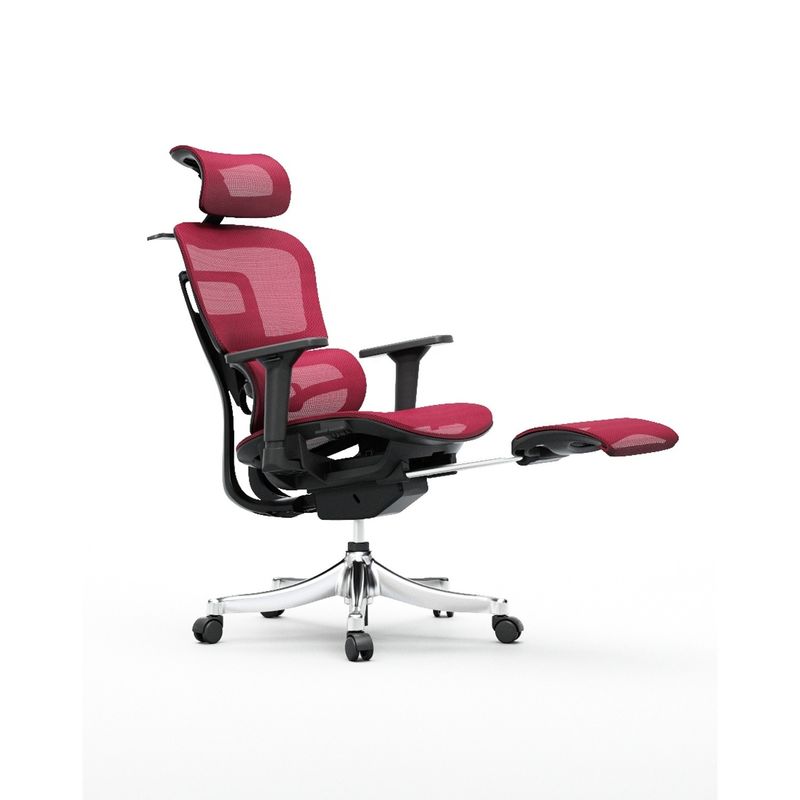 Chaise en maille ergonomique avec repose-pieds et dos réglables en noir