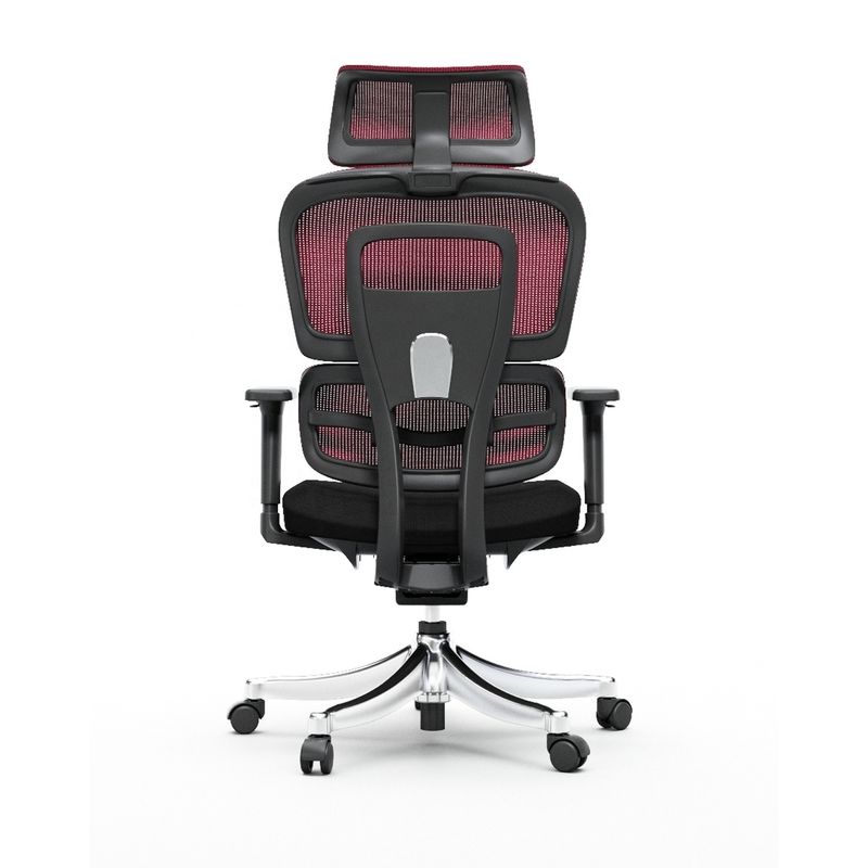 Chaise en maille ergonomique avec repose-pieds et dos réglables en noir