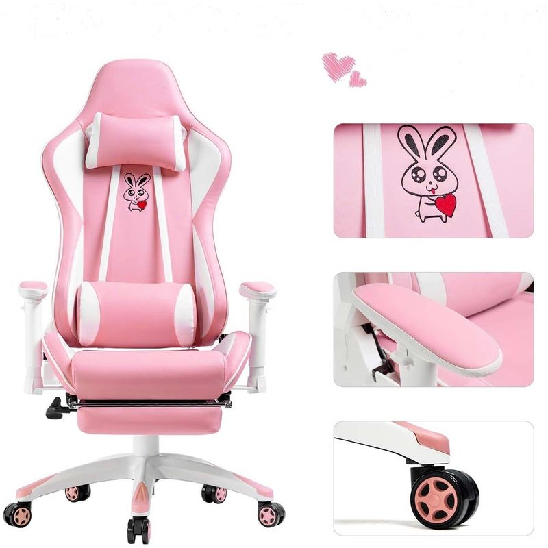 Assise ergonomique en cuir personnalisée Anji anime pour le confort et le style de jeu des filles
