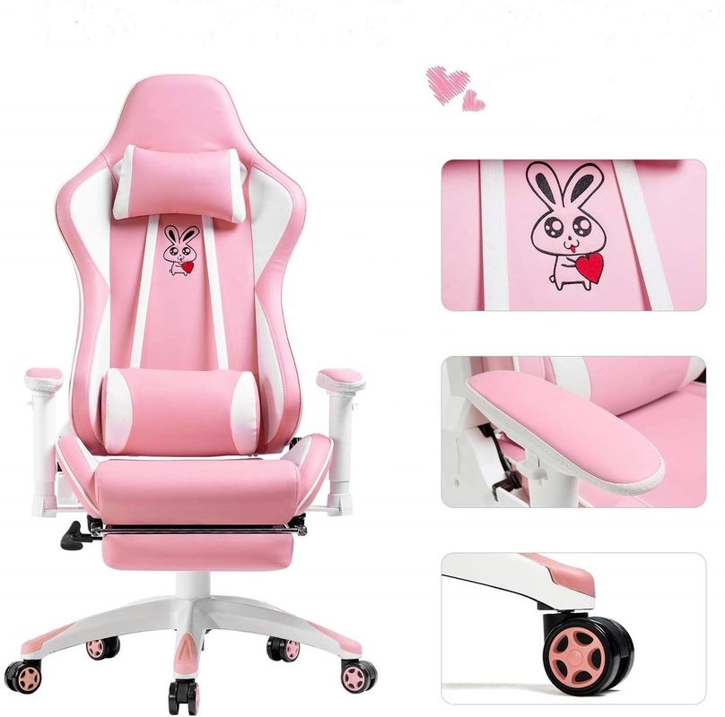 Personnaliser une chaise de jeu PC PC en LED rose RVB avec accoudoir 2D