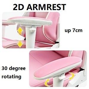 Personnaliser une chaise de jeu PC PC en LED rose RVB avec accoudoir 2D