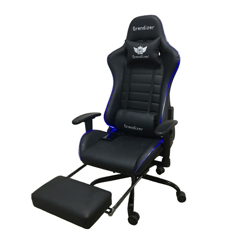 Chaise de jeu RGB en cuir synthétique avec fonction de massage, lumières RGB et grand confort