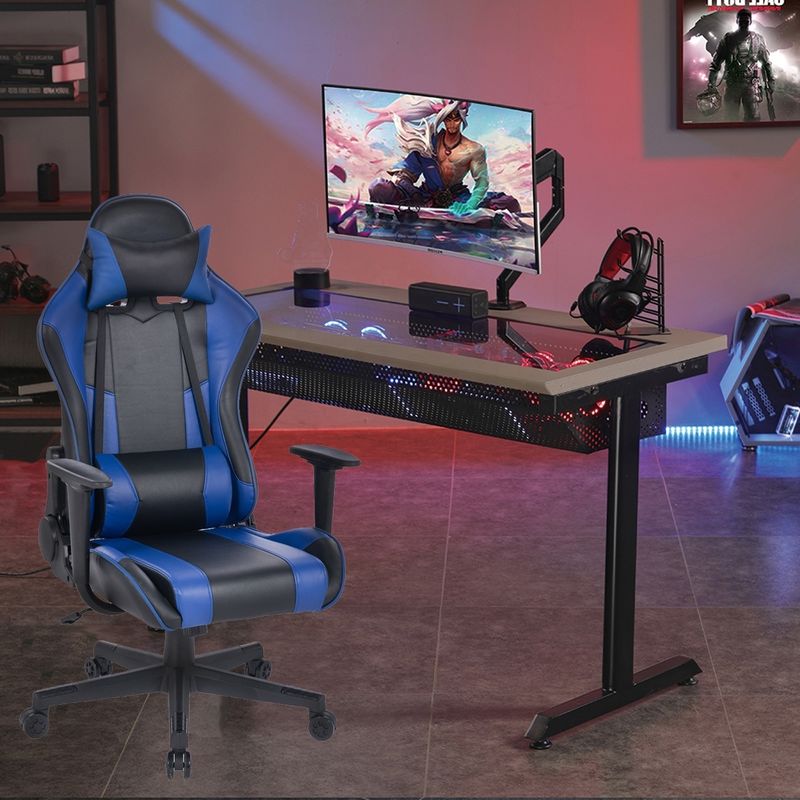 Chaise de jeu de course en cuir en PVC pour sportifs électroniques avec hauteur réglable