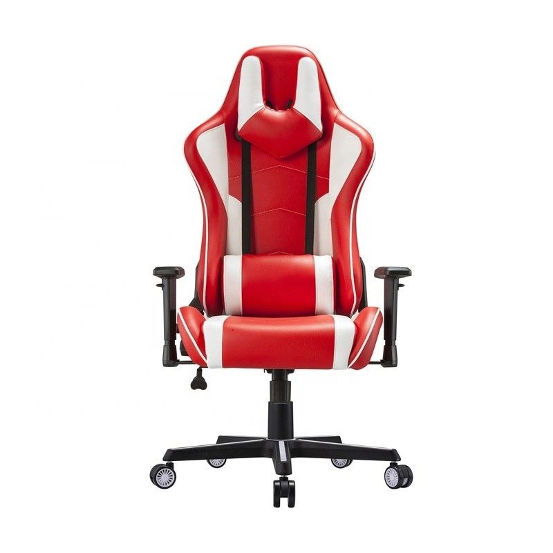 Chaise de sport électronique confortable tournante professionnelle en cuir en PU blanc Chaise de jeu de course
