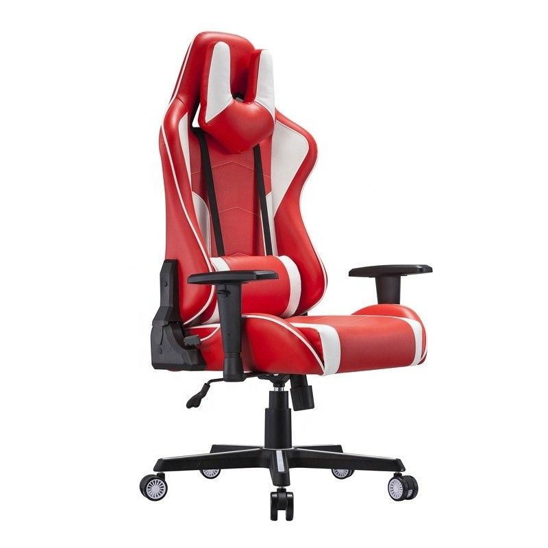 Chaise de sport électronique confortable tournante professionnelle en cuir en PU blanc Chaise de jeu de course