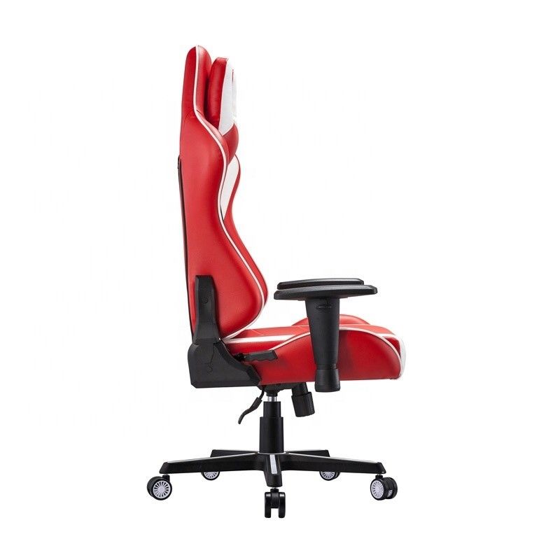 Chaise de sport électronique confortable tournante professionnelle en cuir en PU blanc Chaise de jeu de course