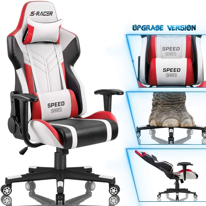 Chaise de jeu de course en cuir en PU blanc professionnel pour une expérience de sport électronique confortable