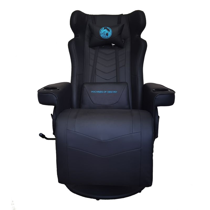 Sofa de bureau en cuir en PU noir de style de course avec repose-pieds 50*80*110cm pour salle de jeu