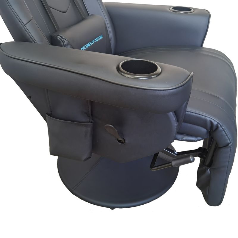 La salle de jeux doit avoir une chaise de jeu de luxe entièrement noire avec un porte-coupe et des haut-parleurs Bluetooth