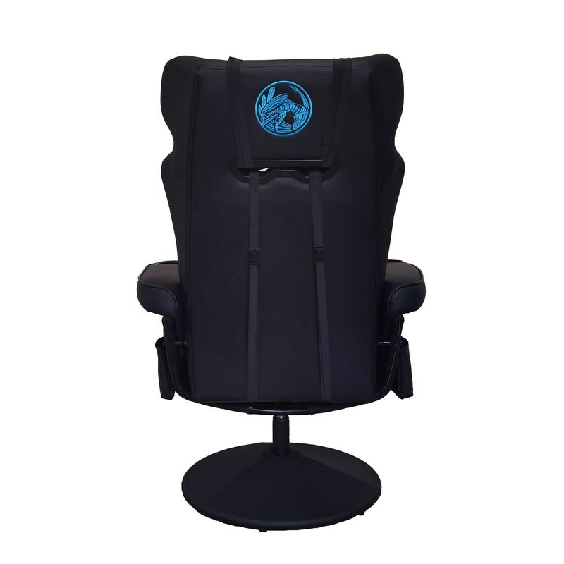 Sofa de bureau en cuir en PU noir de style de course avec repose-pieds 50*80*110cm pour salle de jeu